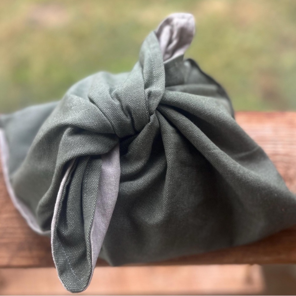 Green and Tan Duckcloth & Linen Breadbag